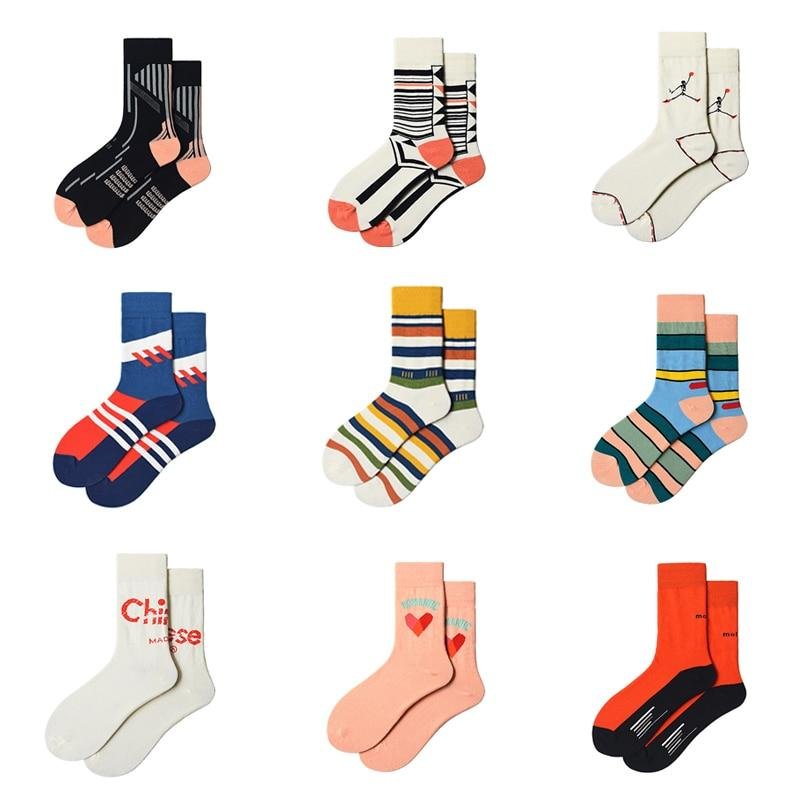 Cute Socks Women Elegant Color Stripes Crew Women Socks for Couples 1 Pair Unisex EU Size 36 43 Dropshipping Supplies